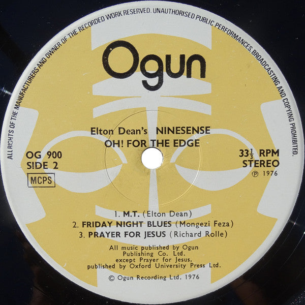 Elton Dean's Ninesense ~ Oh! For The Edge (Vinyl) - Djungel & Jazz