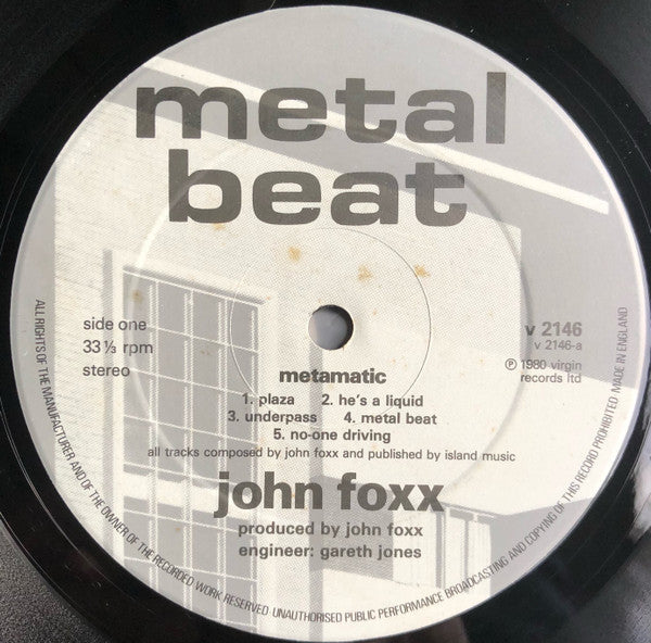 John Foxx ~ Metamatic (Vinyl) - Djungel & Jazz