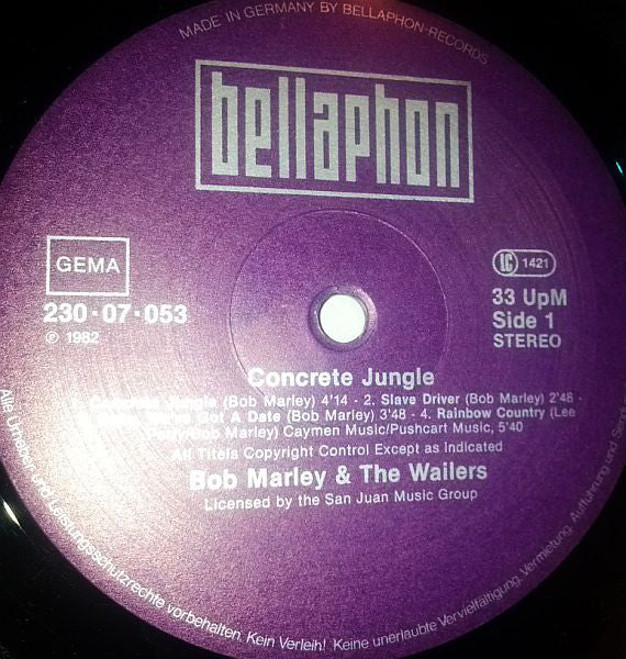 Bob Marley & The Wailers : Concrete Jungle (LP, Comp)