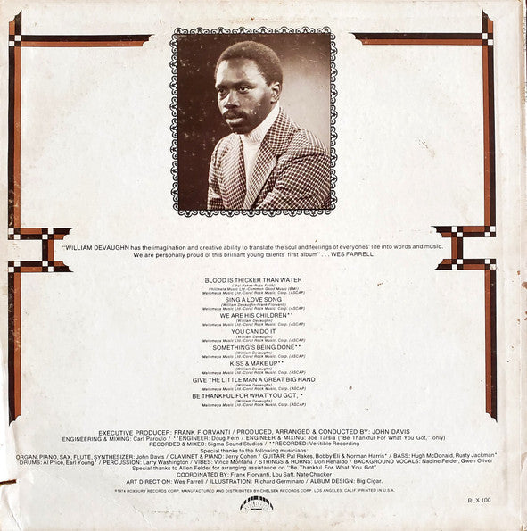 William DeVaughn : Be Thankful For What You Got (LP, Album, Mon)