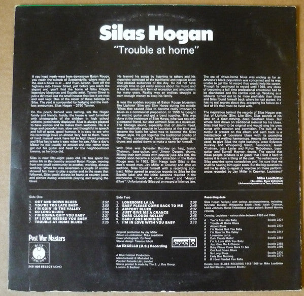 Silas Hogan ~ Trouble At Home (Vinyl) - Djungel & Jazz