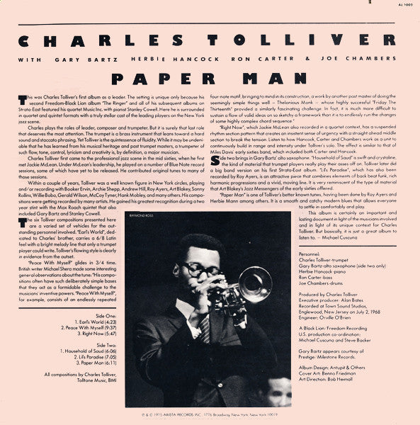 Charles Tolliver : Paper Man (LP, Album, RE, CTH)