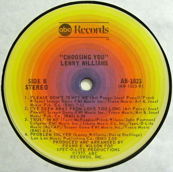 Lenny Williams ~ Choosing You (Vinyl) - Djungel & Jazz