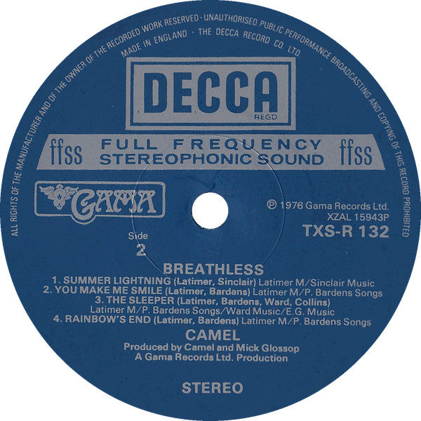 Camel ~ Breathless (Vinyl) - Djungel & Jazz