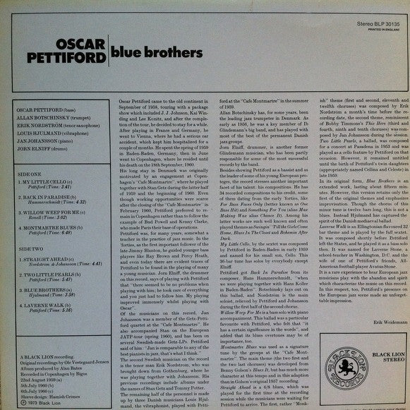 Oscar Pettiford ~ Blue Brothers (Vinyl) - Djungel & Jazz