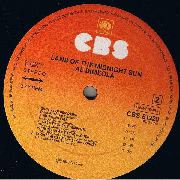 Al Di Meola ~ Land Of The Midnight Sun (Vinyl) - Djungel & Jazz