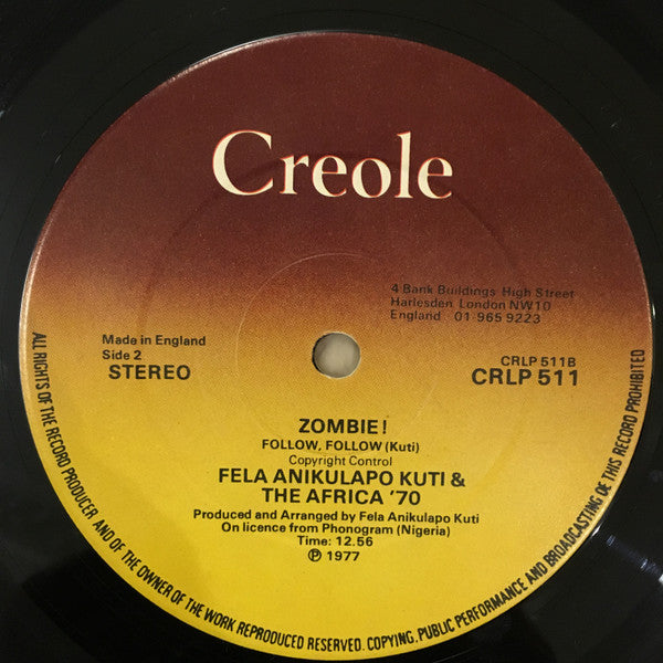 Fela Kuti And Africa 70 : Zombie (LP)