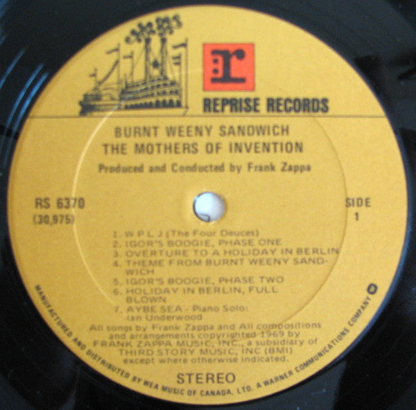 The Mothers ~ Burnt Weeny Sandwich (Vinyl) - Djungel & Jazz