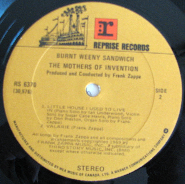 The Mothers ~ Burnt Weeny Sandwich (Vinyl) - Djungel & Jazz
