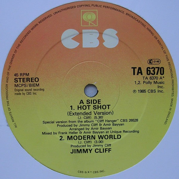 Jimmy Cliff : Hot Shot (12")