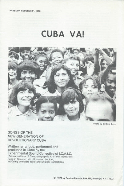 Grupo De Experimentación Sonora Del ICAIC ~ Cuba Va! Songs Of The New Generation Of Revolutionary Cuba (Vinyl) - Djungel & Jazz