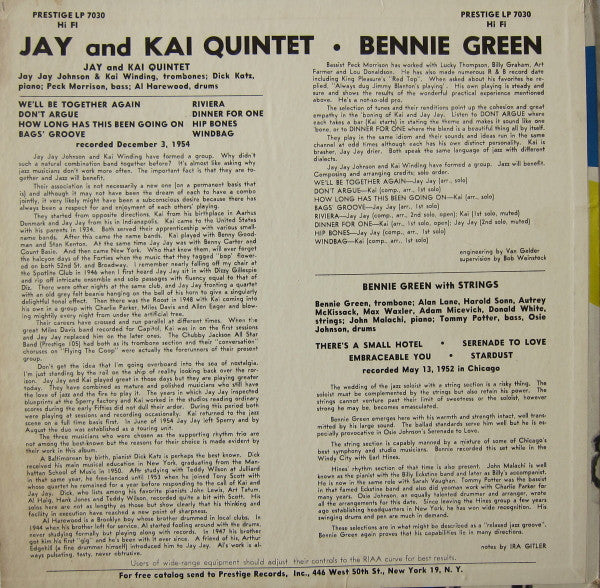 Kai Winding And J.J. Johnson, Bennie Green : Kai And Jay, Bennie Green With Strings (LP, Comp)