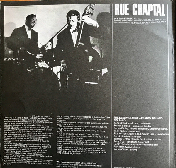 Kenny Clarke Francy Boland And The Band* : Live At Ronnie's ; Album 2 ; Rue Chaptal (LP, Album, Gat)