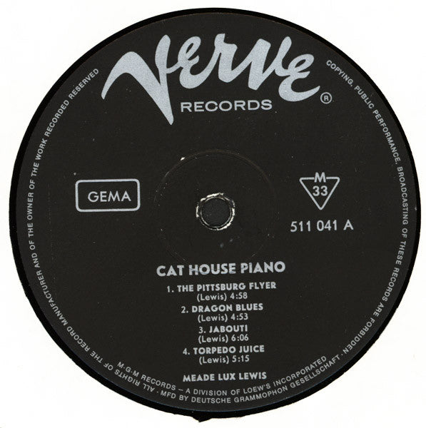 Meade "Lux" Lewis ~ Cat House Piano (Vinyl) - Djungel & Jazz