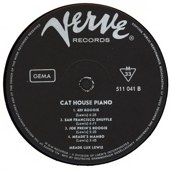 Meade "Lux" Lewis ~ Cat House Piano (Vinyl) - Djungel & Jazz