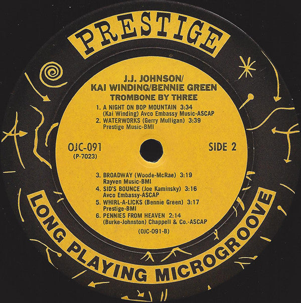 J.J. Johnson / Kai Winding / Bennie Green ~ Trombone By Three (Vinyl) - Djungel & Jazz