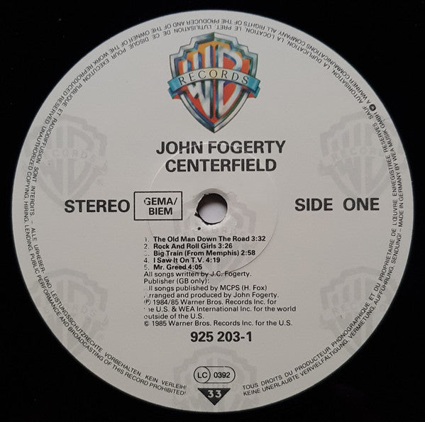 John Fogerty ~ Centerfield (Vinyl) - Djungel & Jazz