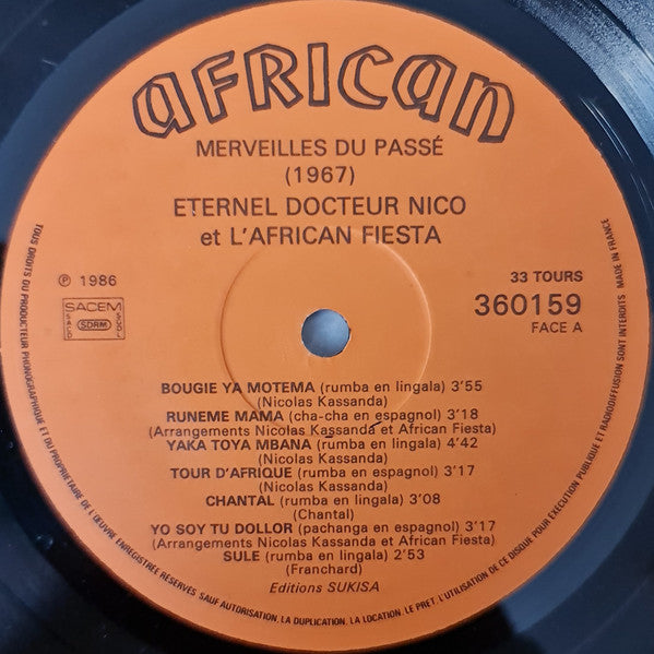 Dr. Nico Et L'Orchestre African Fiesta Sukisa ~ Merveilles Du Passé 1967 (Vinyl) - Djungel & Jazz