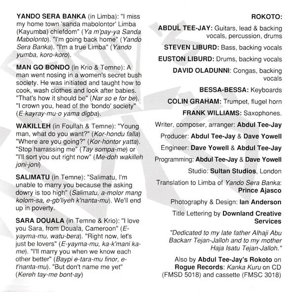 Abdul Tee-Jay's Rokoto ~ Fire Dombolo (Vinyl) - Djungel & Jazz