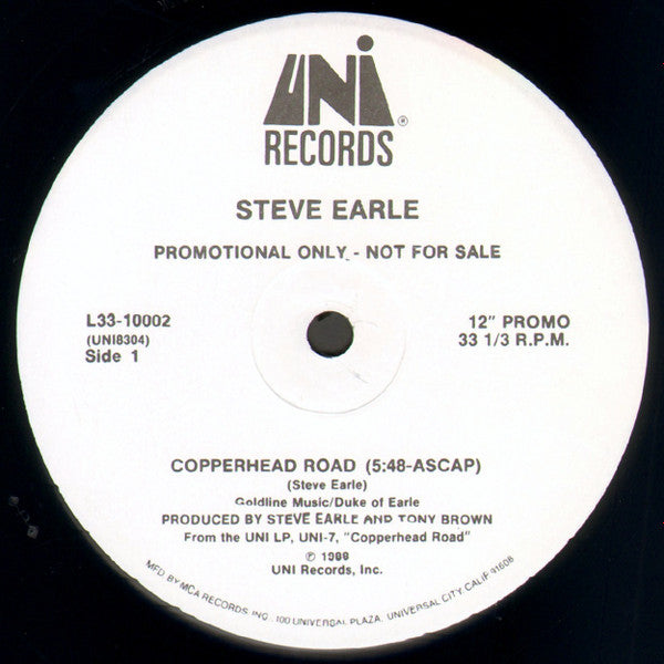 Steve Earle ~ Copperhead Road (Vinyl) - Djungel & Jazz