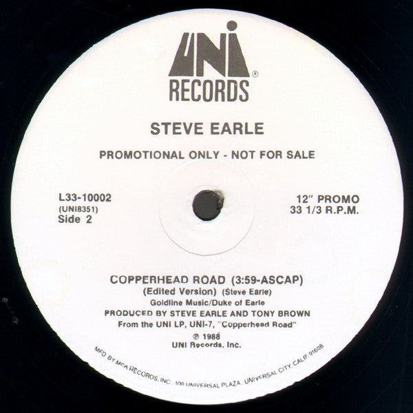 Steve Earle ~ Copperhead Road (Vinyl) - Djungel & Jazz