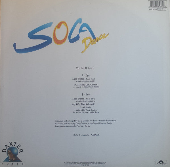 Charles D. Lewis ~ Soca Dance (Vinyl) - Djungel & Jazz