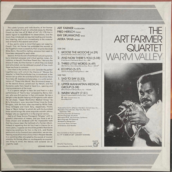 Art Farmer Quartet ~ Warm Valley (Vinyl) - Djungel & Jazz