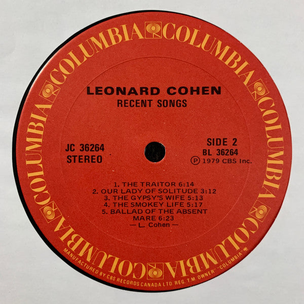 Leonard Cohen ~ Recent Songs (Vinyl) - Djungel & Jazz