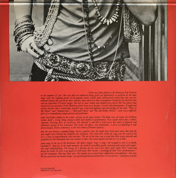 Janis Joplin ~ Joplin In Concert (Vinyl) - Djungel & Jazz