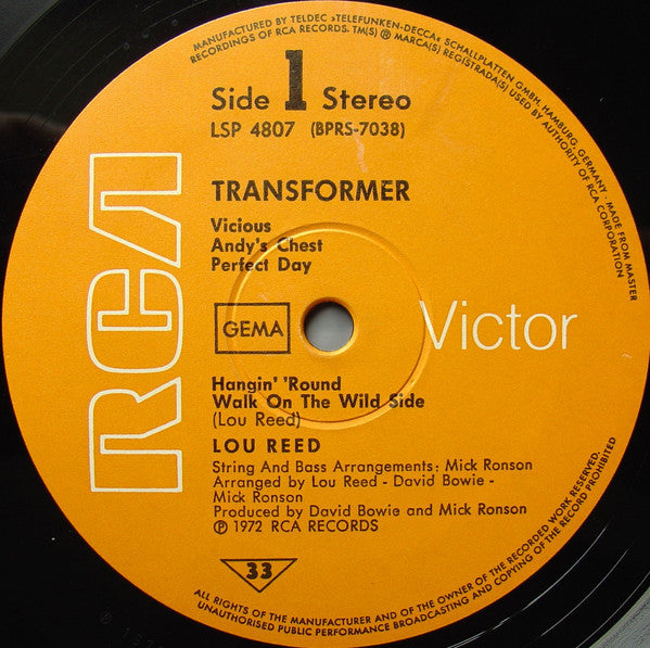 Lou Reed ~ Transformer (Vinyl) - Djungel & Jazz