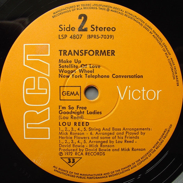 Lou Reed : Transformer (LP, Album, Lam)
