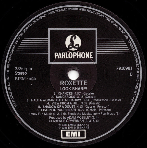 Roxette ~ Look Sharp! (Vinyl) - Djungel & Jazz