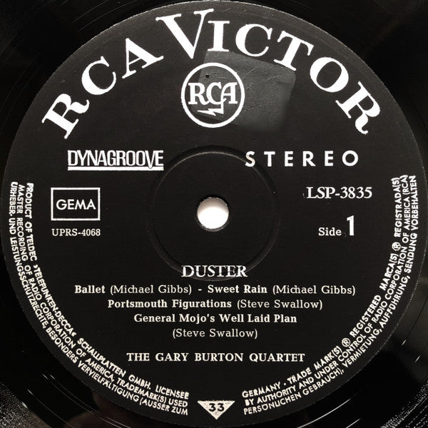 Gary Burton Quartet ~ Duster (Vinyl) - Djungel & Jazz