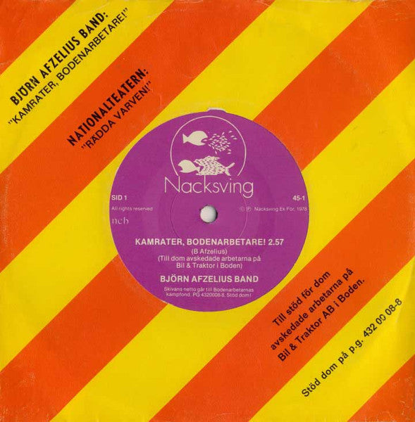 Björn Afzelius Band, Nationalteatern ~ Kamrater, Bodenarbetare! / Rädda Varven! (Vinyl) - Djungel & Jazz