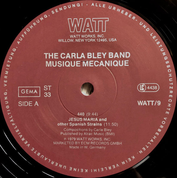 The Carla Bley Band ~ Musique Mecanique (Vinyl) - Djungel & Jazz