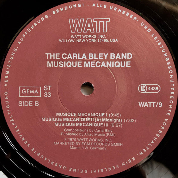 The Carla Bley Band ~ Musique Mecanique (Vinyl) - Djungel & Jazz