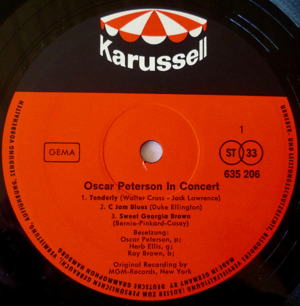 Oscar Peterson ~ In Concert (Vinyl) - Djungel & Jazz