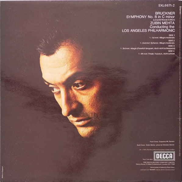 Bruckner, Los Angeles Philharmonic Orchestra, Zubin Mehta ~ Symphony No. 8 In C Minor (Vinyl) - Djungel & Jazz