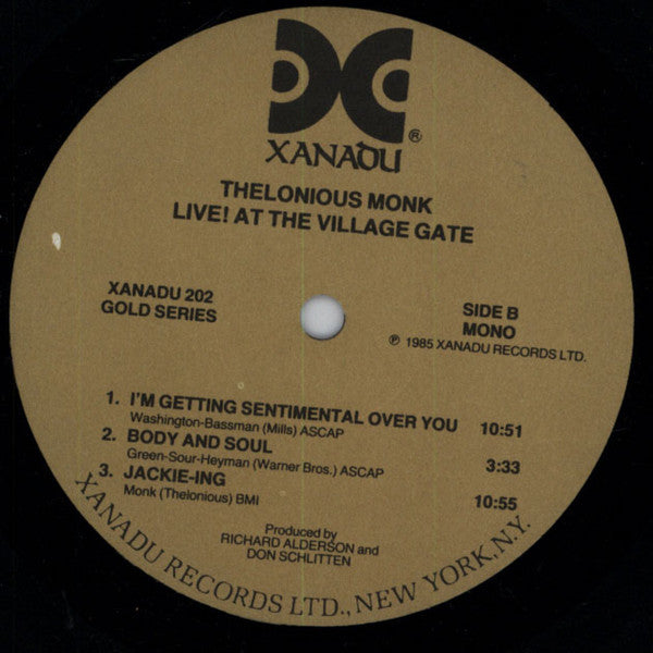 Thelonious Monk ~ Live! At The Village Gate (Vinyl) - Djungel & Jazz