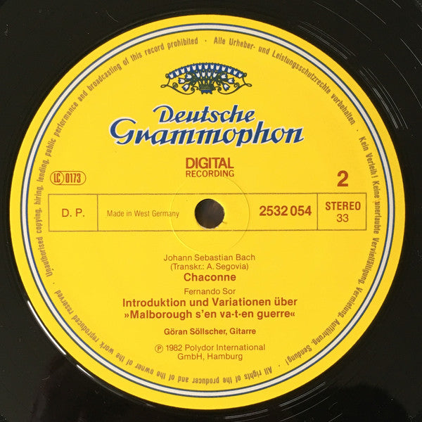 Göran Söllscher ~ Greensleeves (Vinyl) - Djungel & Jazz