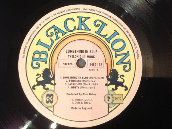 Thelonious Monk ~ Something In Blue (Vinyl) - Djungel & Jazz