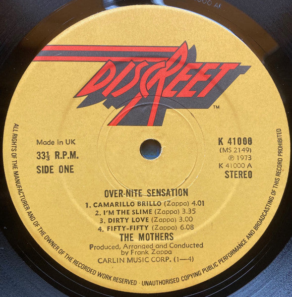 The Mothers ~ Over-Nite Sensation (Vinyl) - Djungel & Jazz