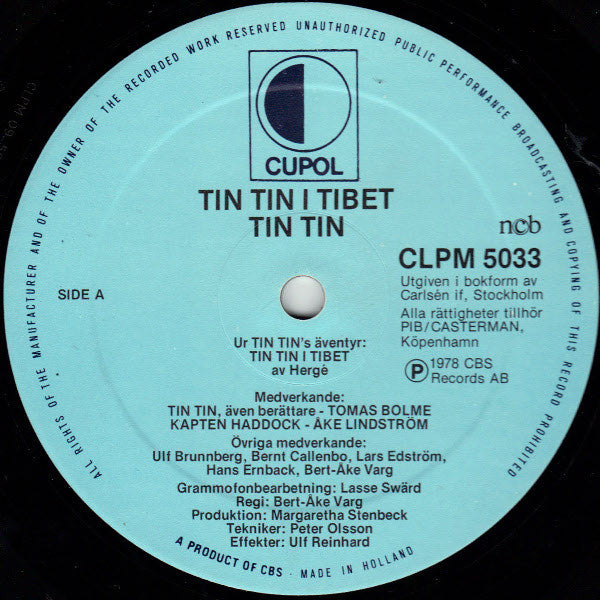 Hergé ~ Tintin I Tibet (Vinyl) - Djungel & Jazz