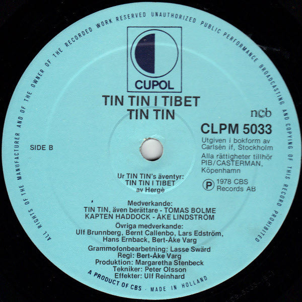 Hergé ~ Tintin I Tibet (Vinyl) - Djungel & Jazz