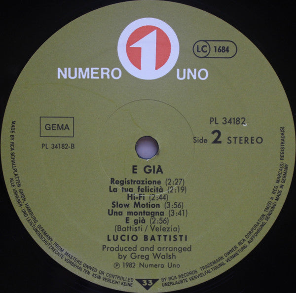 Lucio Battisti ~ E Già (Vinyl) - Djungel & Jazz