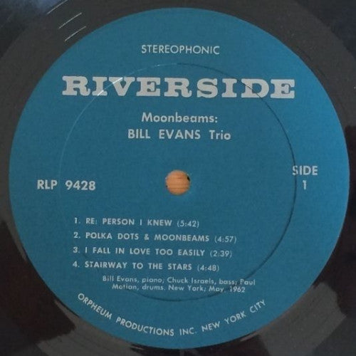 The Bill Evans Trio : Moon Beams (LP, Album, RE)
