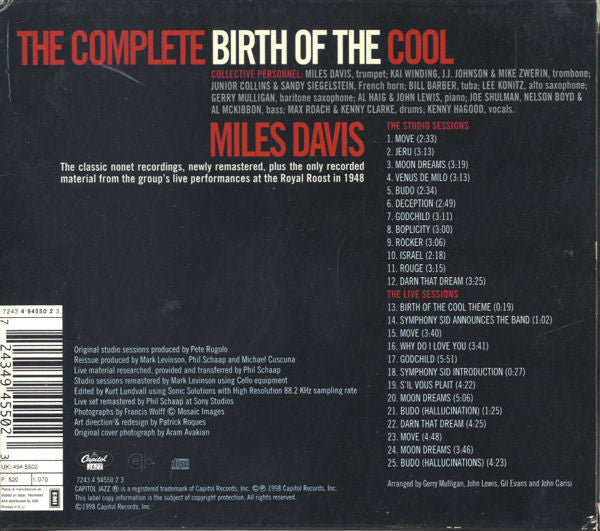 Miles Davis ~ The Complete Birth Of The Cool (Vinyl) - Djungel & Jazz