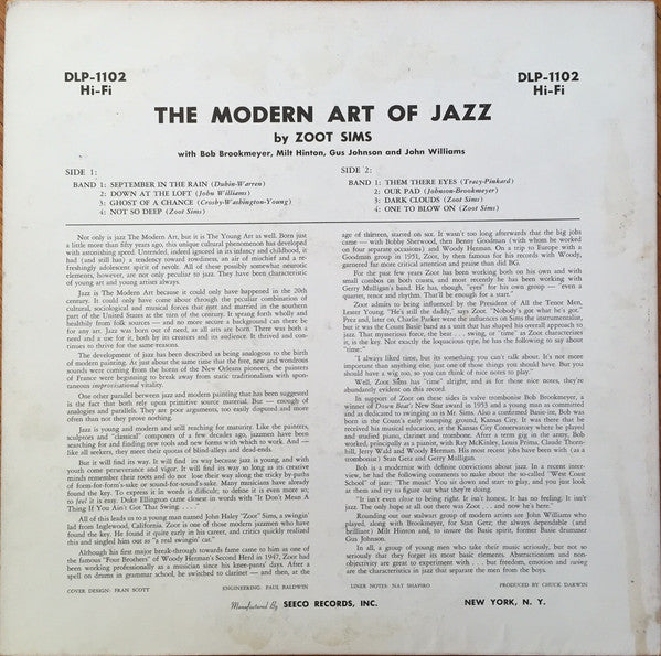 Zoot Sims ~ The Modern Art Of Jazz (Vinyl) - Djungel & Jazz