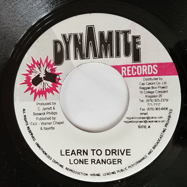 Lone Ranger : Learn To Drive (7", RE)