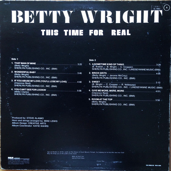 Betty Wright ~ This Time For Real (Vinyl) - Djungel & Jazz